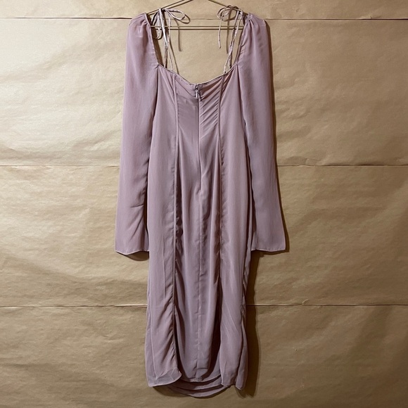 House of CB | NWT Ophelia Dress Blush Cutout Midi Dress Bow Ties Pink Size S - Picture 14 of 16
